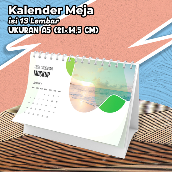 Kalender Duduk Ukuran A5 isi 12 lmbr