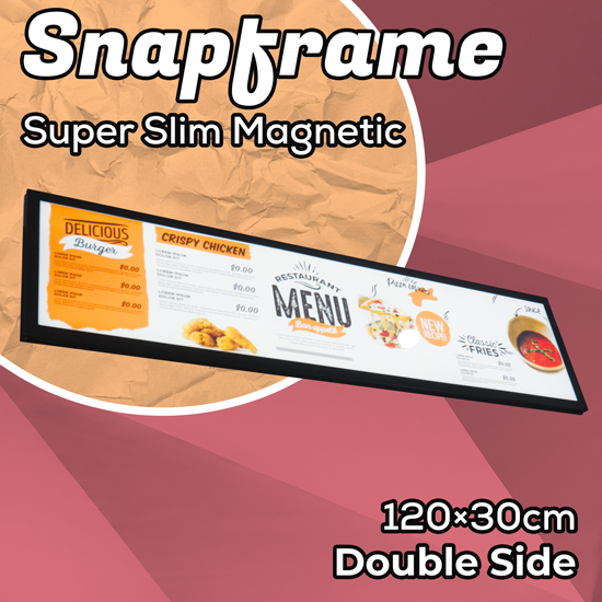 Print Snapframe Super Slim M 120×30 Black 2 Side (PROMO HARI KEMERDEKAAN)