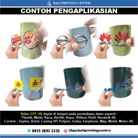 Cetak Stiker  DTF UV / Stiker Timbul