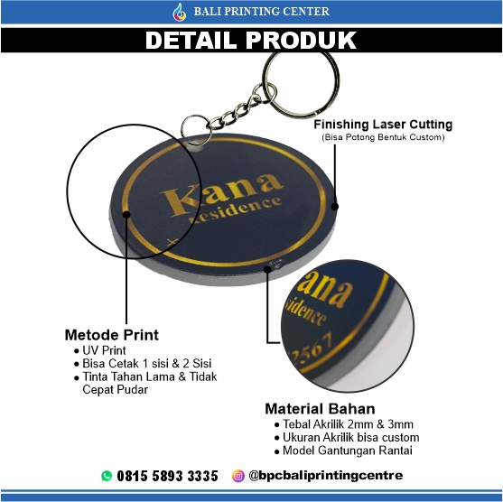Gantungan Kunci Akrilik Custom