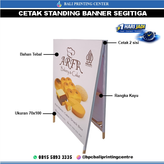 Standing Banner Segitiga Korchin UV 70×100
