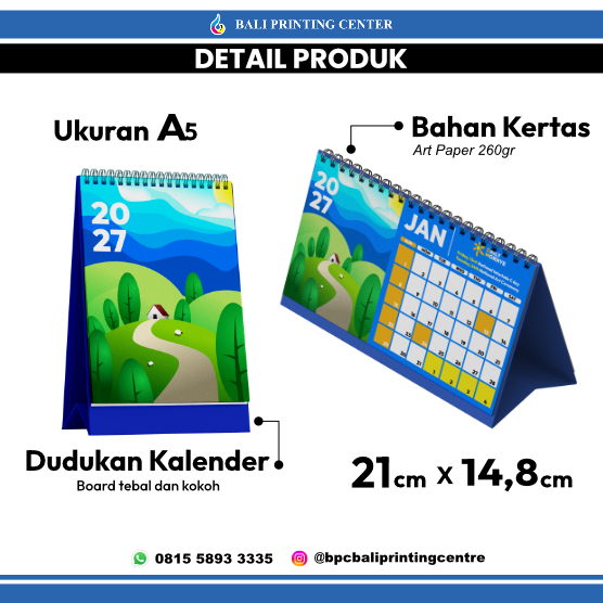 Kalender Duduk A5 Tatakan Hard Cover