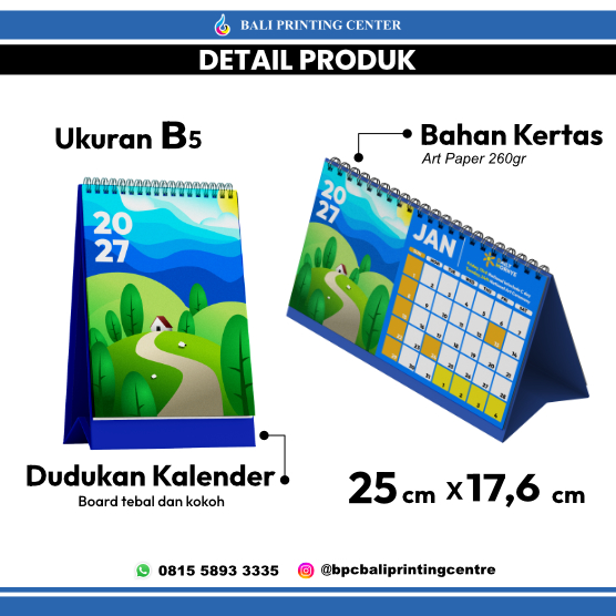 Kalender Duduk B5 Tatakan Hard Cover