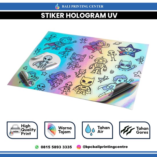 Print Stiker Hologram UV