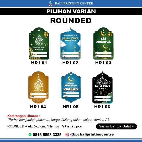 Cetak Hangtag Idul Fitri