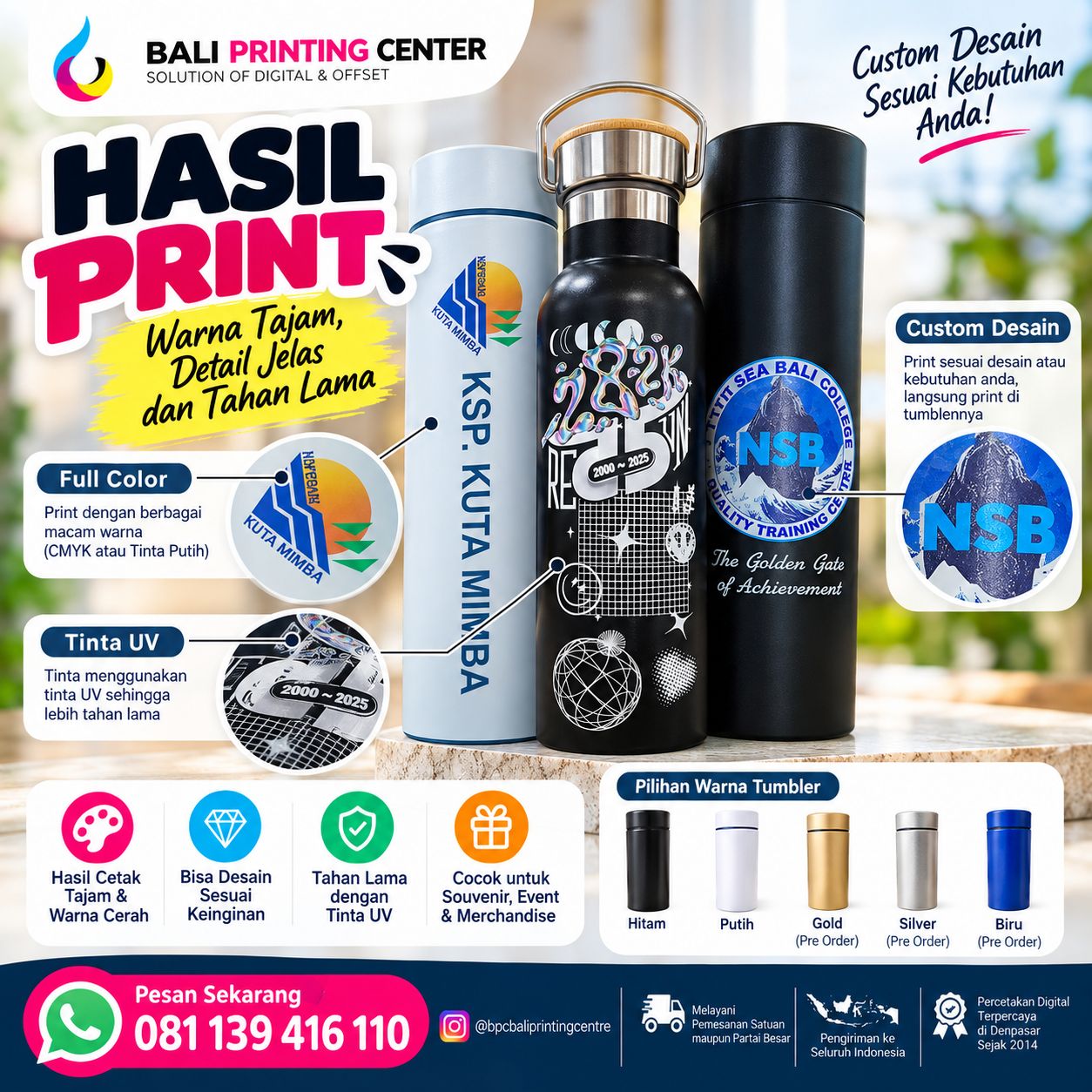 Cetak Tumbler Custom