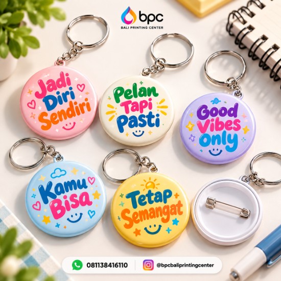 Cetak Gantungan Kunci Pin Custom